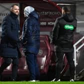 Dundee manager James McPake looks relieved at full time after the 2-1 win over Hearts at Tynecastle. (Photo by Paul Devlin / SNS Group)