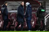 Dundee manager James McPake looks relieved at full time after the 2-1 win over Hearts at Tynecastle. (Photo by Paul Devlin / SNS Group)