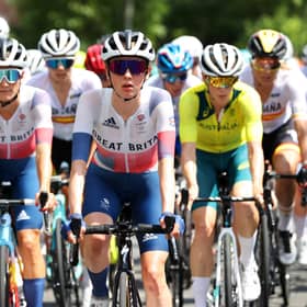 Anna Shackley (centre) worked for Team Great Britain lead rider Lizzie Deignan in the Olympic road race. (Photo by Michael Steele/Getty Images)