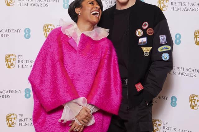 West Side Story star Ariana DeBose and The King's Man star Harris Dickinson, who are contenders to be named the next star of the future at the Bafta awards in March. They have been nominated alongside, No Time To Die's Lashana Lynch, A Quiet Place's Millicent Simmonds, and Kodi Smit-McPhee, whose recent credits include starring in Jane Campion's The Power of The Dog, for the EE Rising Star Award. Photo: Tom Dymond/PA Wire