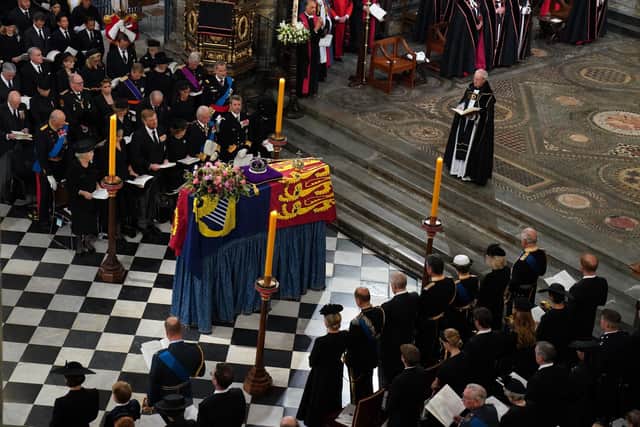 Archbishop of Canterbury, the Most Reverend Justin Welby, speaking during the State Funeral of Queen Elizabeth II, held at Westminster Abbey, London. Picture: Gareth Fuller/PA Wire