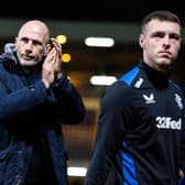 Rangers manager Philippe Clement applauds fans at full time after the 5-0 win over Dundee. (Photo by Ross Parker / SNS Group)