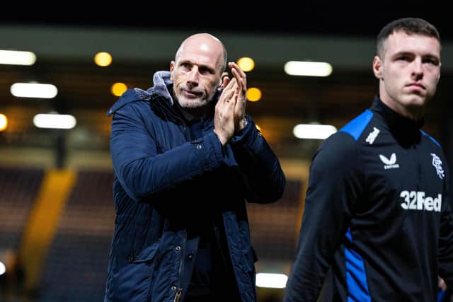 Rangers manager Philippe Clement applauds fans at full time after the 5-0 win over Dundee. (Photo by Ross Parker / SNS Group)