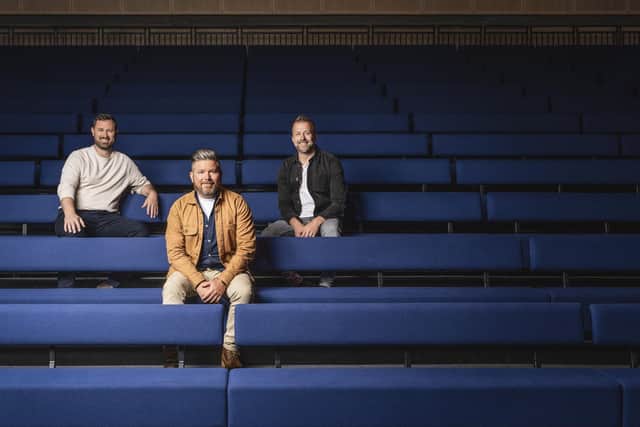 From left: Social Hub's GM Ben McLeod joins MadeBrave's Stephen Weir and Andrew Dobbie. Picture: Andrew Jackson.