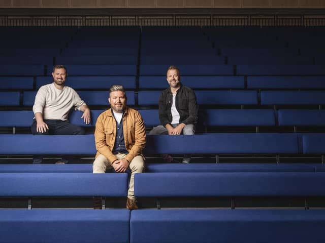 From left: Social Hub's GM Ben McLeod joins MadeBrave's Stephen Weir and Andrew Dobbie. Picture: Andrew Jackson.