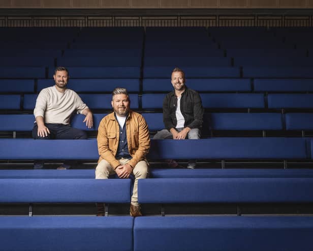 From left: Social Hub's GM Ben McLeod joins MadeBrave's Stephen Weir and Andrew Dobbie. Picture: Andrew Jackson.