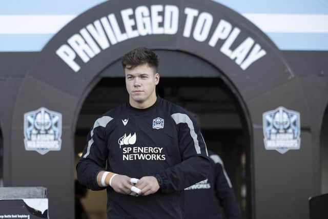 Huw Jones during Glasgow Warriors visual access at Scotstoun Stadium, on December 19, 2023, in Glasgow, Scotland.  (Photo by Ross MacDonald / SNS Group)