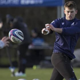 Ross Thompson trains with Scotland at Oriam in February this year. (Photo by Craig Williamson / SNS Group)