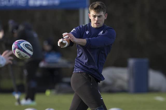 Ross Thompson trains with Scotland at Oriam in February this year. (Photo by Craig Williamson / SNS Group)