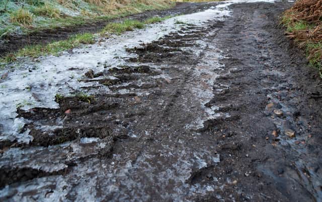 Mud left on roads could cause serious hazards for motorists