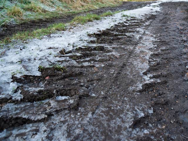 Mud left on roads could cause serious hazards for motorists
