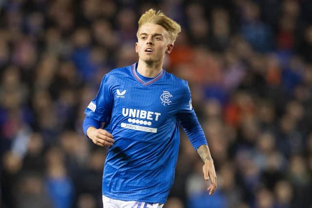 Ross McCausland in action for Rangers.