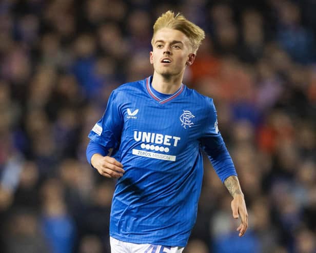Ross McCausland in action for Rangers.