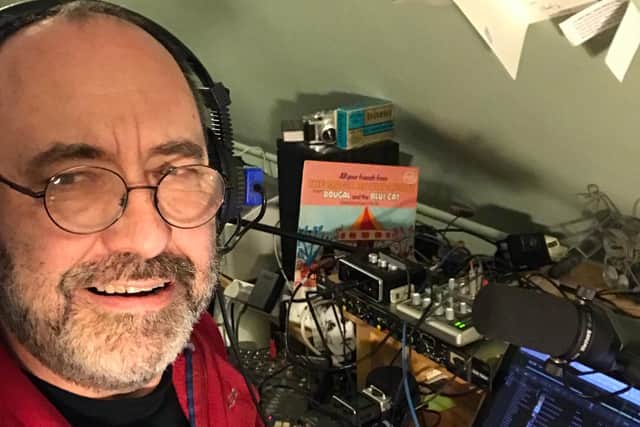 Tom Morton in his 'attic of obscurity' in Shetland. He presents Beatcroft for 60 North Radio which he has had to do from his loft since the pandemic hit picture: Tom Morton