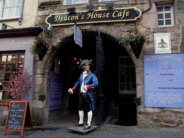 This tavern is amongst Edinbugh's 'most haunted pubs' and it is named after a local ghost, Deacon William Brodie. Brodie was a well-respected Head of the Town Council in Edinburgh by day but by night he was the leader of a savage gang of robbers that funded his extravagant lifestyle of drinking and gambling. Eventually he was caught and was taken to the gibbet to be hanged, he tried to bribe the hangman not to use a steel collar so that he may escape, but this failed. His enraged spirit is still said to roam the Royal Mile to this day, spotted with rope marks around its neck.