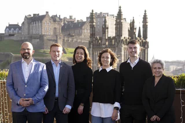 Hutcheon Mearns managing director Craig Hutcheon with Edinburgh team members Jack Ramage, Angela McCann, Karolina Slowik-Skiba, Daniel Burns and Lianne Ross. Picture: Michal Wachucik/Abermedia