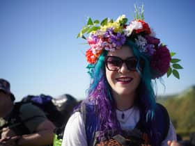 People arrive on the first day of the Glastonbury Festival at Worthy Farm in Somerset. Picture date: Wednesday June 22, 2022.