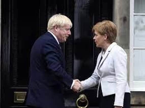 Nicola Sturgeon and Boris Johnson meet at Bute House - but has the notion of a 'family of nations' ebbed away? PIC: PA.