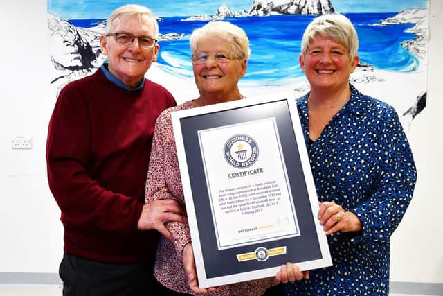 Anne Bell with husband Jim  and daughter Carol Bell