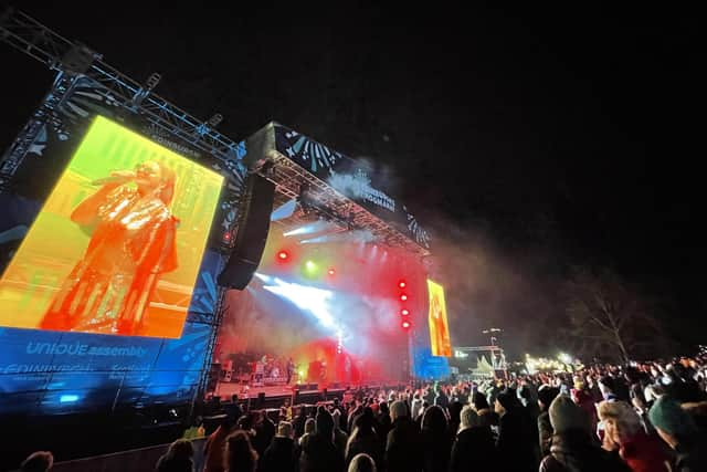 Clare Grogan's Altered Images performed in Princes Street Gardens in the opening event of Edinburgh's Hogmanay festival.