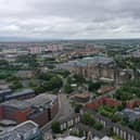 An aerial view of Glasgow, as former prime minister Gordon Brown will use a conference in Glasgow to claim the city has the makings of an "economic superpower".