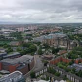 An aerial view of Glasgow, as former prime minister Gordon Brown will use a conference in Glasgow to claim the city has the makings of an "economic superpower".