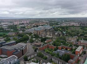 An aerial view of Glasgow, as former prime minister Gordon Brown will use a conference in Glasgow to claim the city has the makings of an "economic superpower".