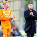 Rangers manager Michael Beale applauds fans at full time after overcoming St Mirren.