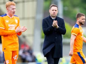 Rangers manager Michael Beale applauds fans at full time after overcoming St Mirren.