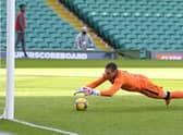 Rangers' goalkeeper Allan McGregor makes a save during the Scottish Premiership match between Celtic and Rangers at Celtic Park, on March 21, 2021. He is a key signing for Steven Gerrard says former Ibrox striker Kris Boyd (Photo by Rob Casey / SNS Group)