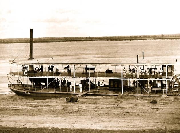 The sternwheeler Hata, built by Denny of Dumbarton in 1888, whose upper deck was blown away in a cyclone in 1900. Picture: Paul Strachan