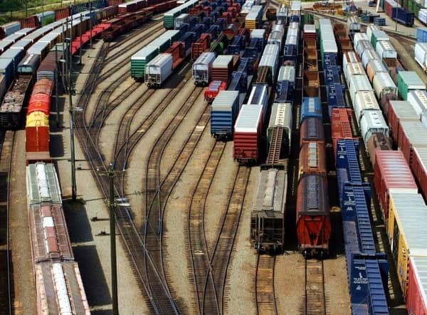 Railway freight is important for food transport.