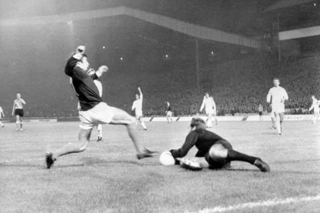 Morgan goes close in the 1973 World Cup qualifier against Czechoslovakia and he was to play a vital role, crafting the winner for Joe Jordan