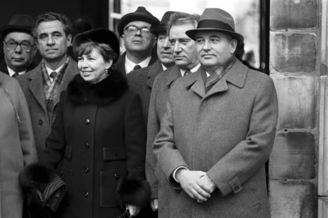 Mikhail Gorbachev and his wife Raisa visiting the Palace of Holyroodhouse in 1984. Picture: Stan Warburton/TSPL