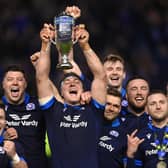 Scotland captain Jamie Ritchie lifts the Doddie Weir Cup after the 35-7 win over Wales at BT Murrayfield.