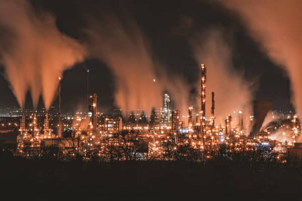 Grangemouth Oil Refinery at night