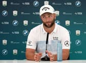Jon Rahm talks during a press conference prior to the BMW PGA Championship at Wentworth. Picture: Warren Little/Getty Images.