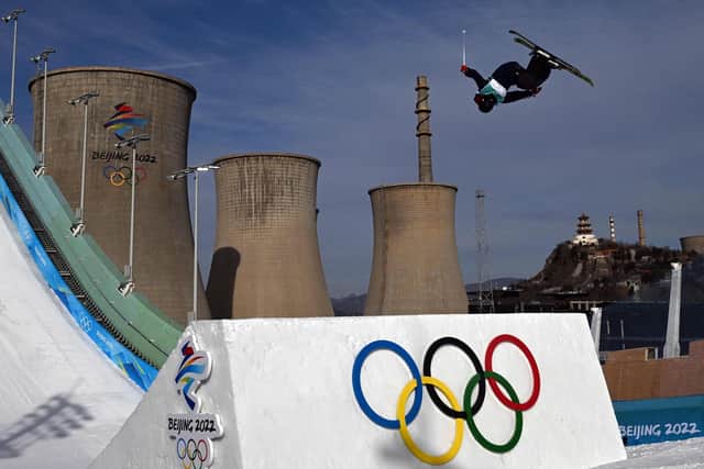Britain's Kirsty Muir competes in the freestyle skiing women's freeski big air qualification run during the Beijing 2022 Winter Olympic Games at the Big Air Shougang in Beijing on February 7, 2022. (Photo by Manan VATSYAYANA / AFP) (Photo by MANAN VATSYAYANA/AFP via Getty Images)