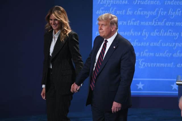 President Trump and First Lady Melania appeared at the US presidential debate on Tuesday night (Getty Images)