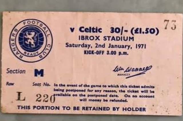 A ticket for the game submitted by Donald Sutherland.