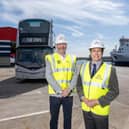 First Bus Senior Operations Manager, Graeme Edwards (left) Aberdeen City Council Councillor, Martin Greig (right)
