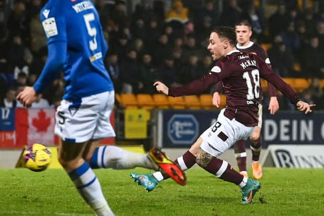 Hearts' Barrie McKay scores to make it 3-1 against St Johnstone.
