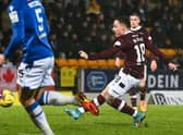 Hearts' Barrie McKay scores to make it 3-1 against St Johnstone.