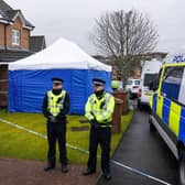 It's almost a year since police erected a blue forensics-style tent in front of the home of Nicola Sturgeon and Peter Murrell.  Picture: Andrew Milligan / PA.