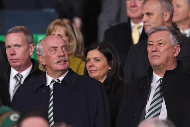 Celtic shareholder Dermot Desmond (left) and chief executive Peter Lawwell have to coterize wounds all over the club's body politic (Photo by SNS Group/Craig Williamson)