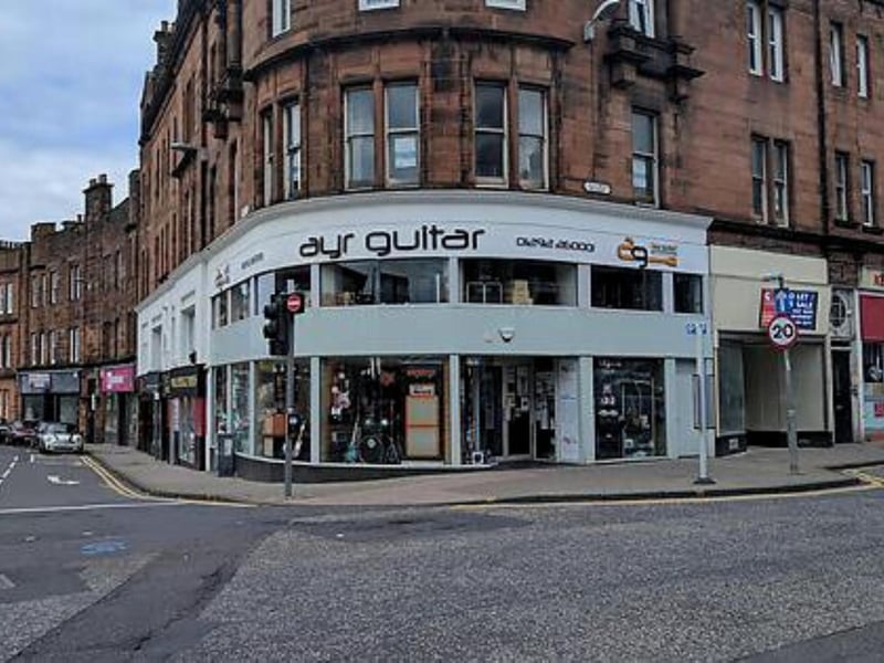 Ayr is a small town in Scotland which hosts this musical instrument shop, the puns just write themselves at this point!