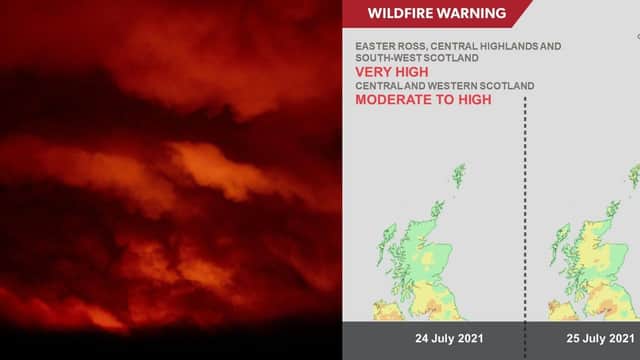 The Scottish Fire and Rescue Service has issued a very high risk warning of wildfires from Saturday until Monday in Scotland.
