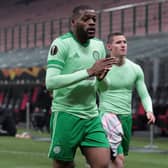 Olivier Ntcham of Celtic walks off after the UEFA Europa League Group H stage match between AC Milan and Celtic at San Siro Stadium on December 03, 2020 in Milan, Italy. Sporting stadiums around Italy remain under strict restrictions due to the Coronavirus Pandemic as Government social distancing laws prohibit fans inside venues resulting in games being played behind closed doors. (Photo by Emilio Andreoli/Getty Images)