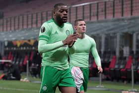 Olivier Ntcham of Celtic walks off after the UEFA Europa League Group H stage match between AC Milan and Celtic at San Siro Stadium on December 03, 2020 in Milan, Italy. Sporting stadiums around Italy remain under strict restrictions due to the Coronavirus Pandemic as Government social distancing laws prohibit fans inside venues resulting in games being played behind closed doors. (Photo by Emilio Andreoli/Getty Images)