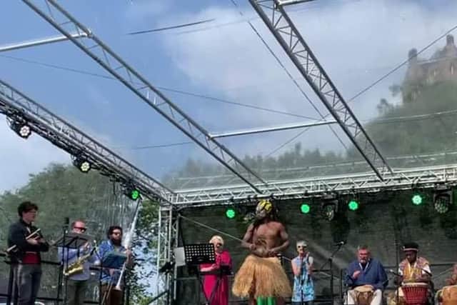 Celebrating Okoe, a singing, dancing, drumming, brass blend of Afrobeat and jazz sounds at this year's Edinburgh Fringe.